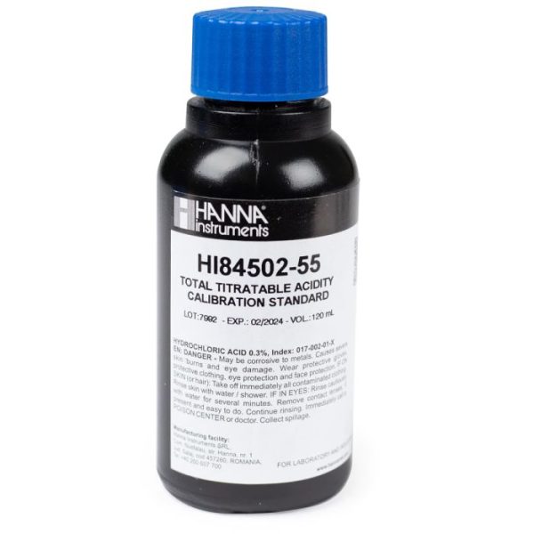 Estándar de Calibración de la Bomba para Acidez Titulable con el Mini Titulador de Vino - HI84502-55