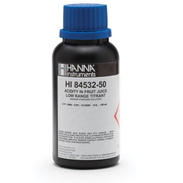 Titulante de Rango Bajo para Acidez Titulable en Mini Titulador para Jugo de Fruta - HI84532-50